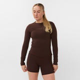 V-SHAPE LONGSLEEVE BROWN
