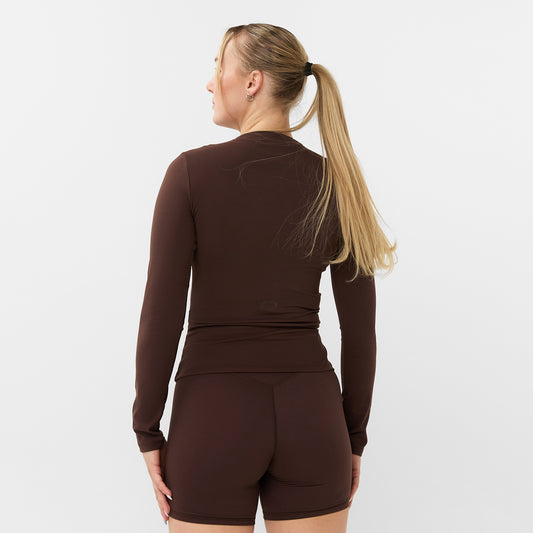 V-SHAPE LONGSLEEVE BROWN