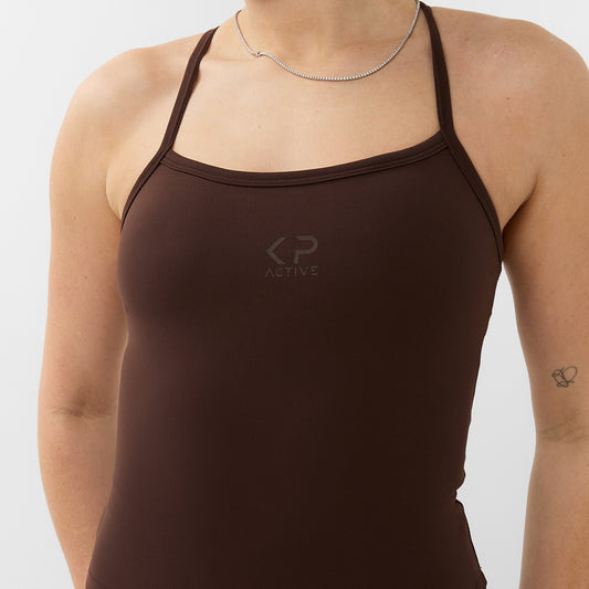 V-SHAPE TOP BROWN
