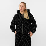 POLKA DOTS BLACK ZIPPER