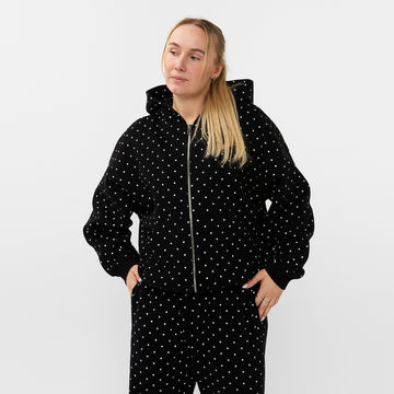 POLKA DOTS BLACK ZIPPER