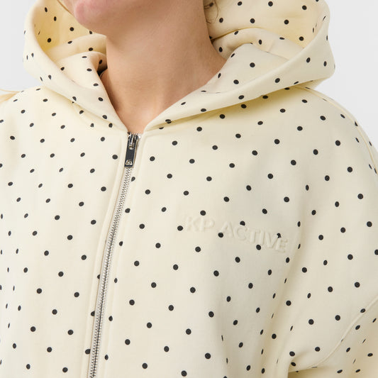 POLKA DOTS BEIGE ZIPPER