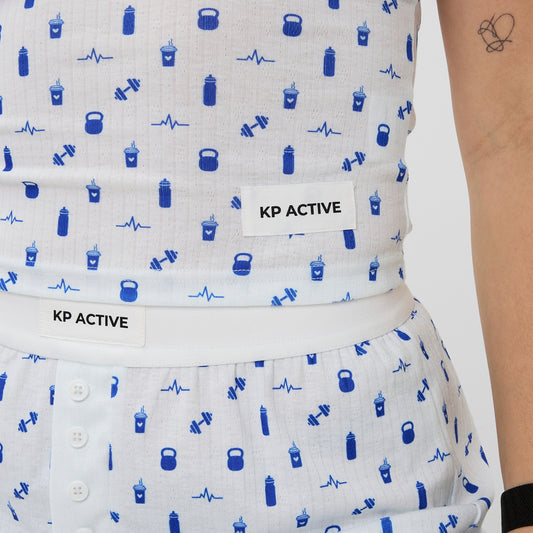 PYJAMA SET WHITE SHORT